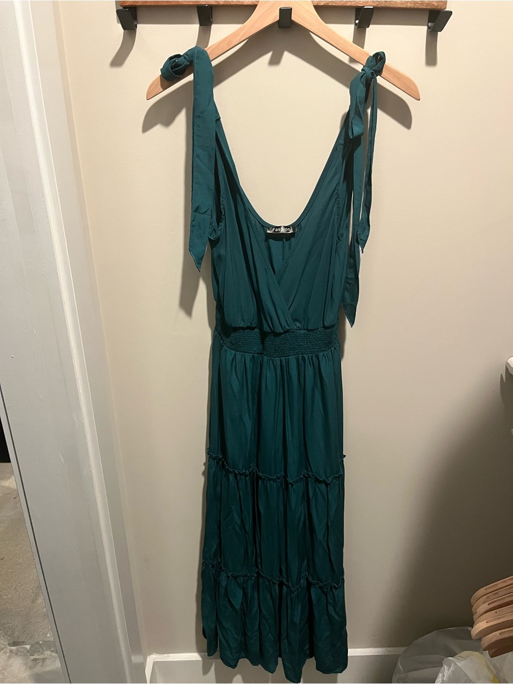 Women’s Teal Tie-Shiulder Maxi Dress